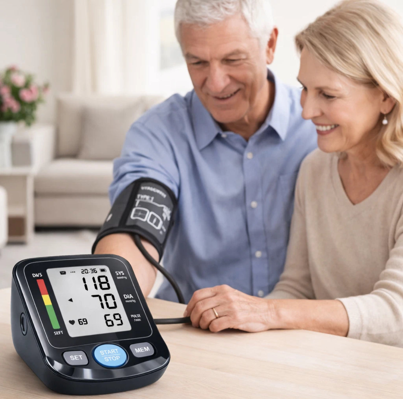 Electronic Blood Pressure Monitor Heart Digital Automatic BP
