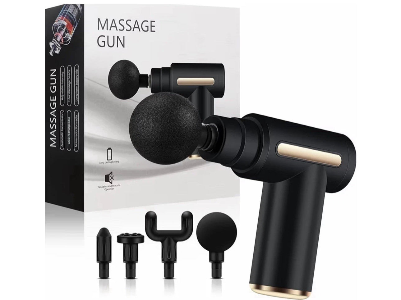 Massage Gun Deep Tissue Muscle Percussion Massager Back Neck Body 6 Speeds Black