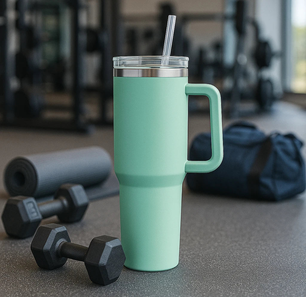 1.2L Sports Water Bottle Gym Travel Drinking Leakproof Steel Bottle With Straw