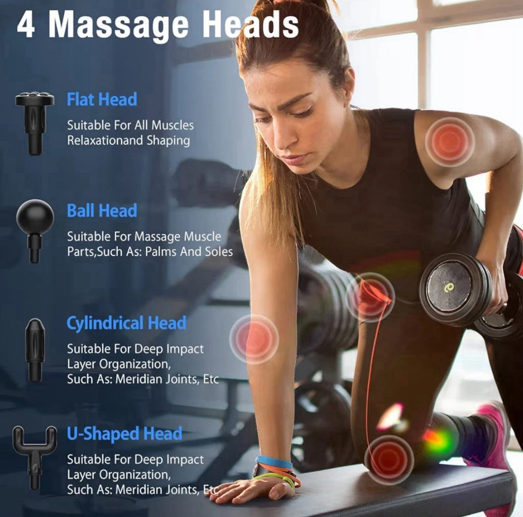 Massage Gun Deep Tissue Muscle Percussion Massager Back Neck Body 6 Speeds Black