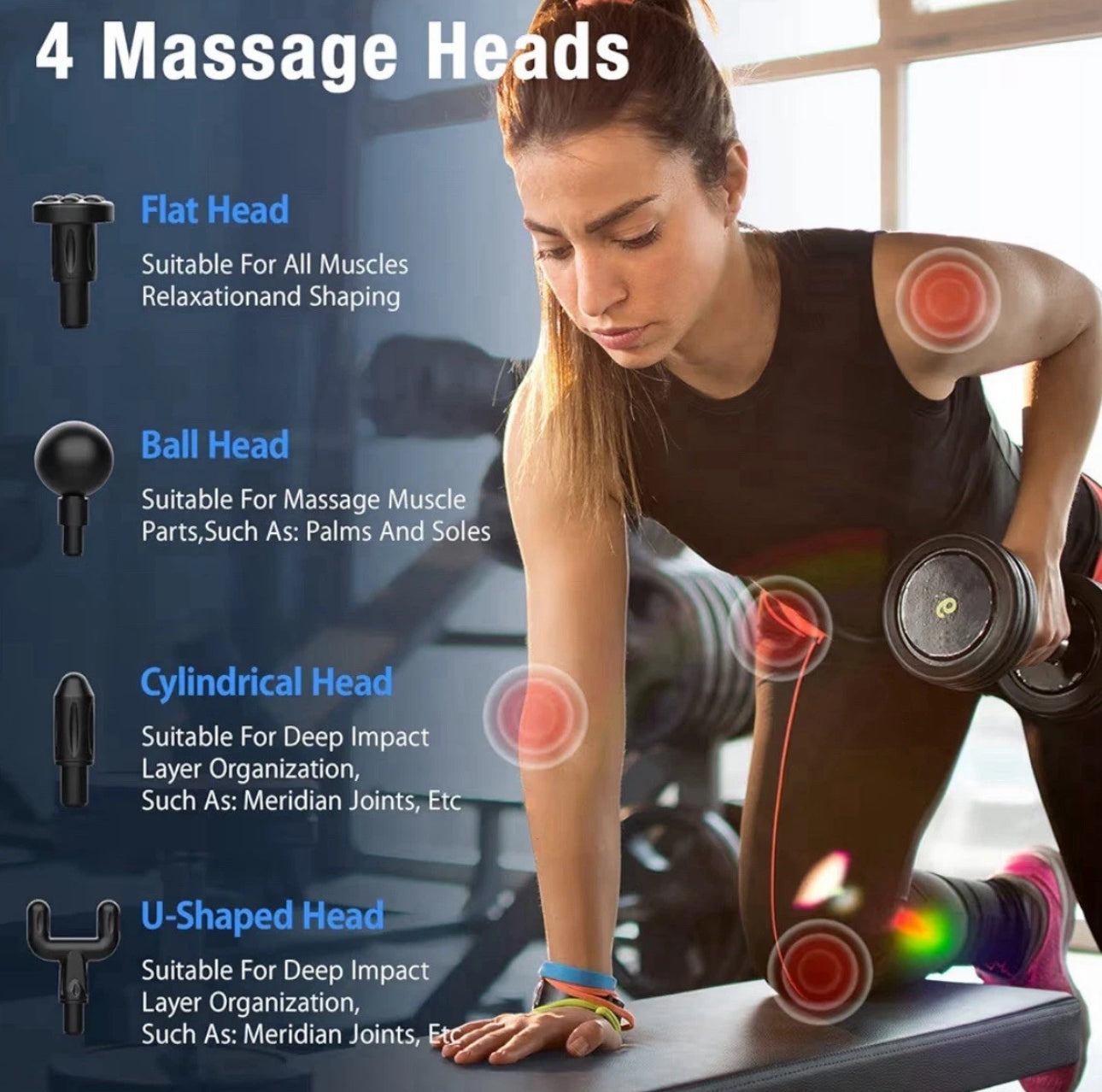 Massage Gun Deep Tissue Muscle Percussion Massager Back Neck Body 6 Speeds Black