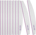 10x Professional Nail Files 100/180 Grit Half Moon Emery Board Buffer File Set