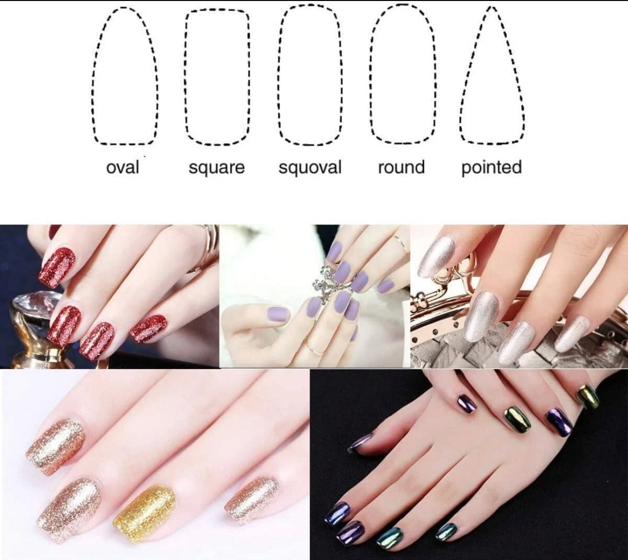 10x Professional Nail Files 100/180 Grit Half Moon Emery Board Buffer File Set