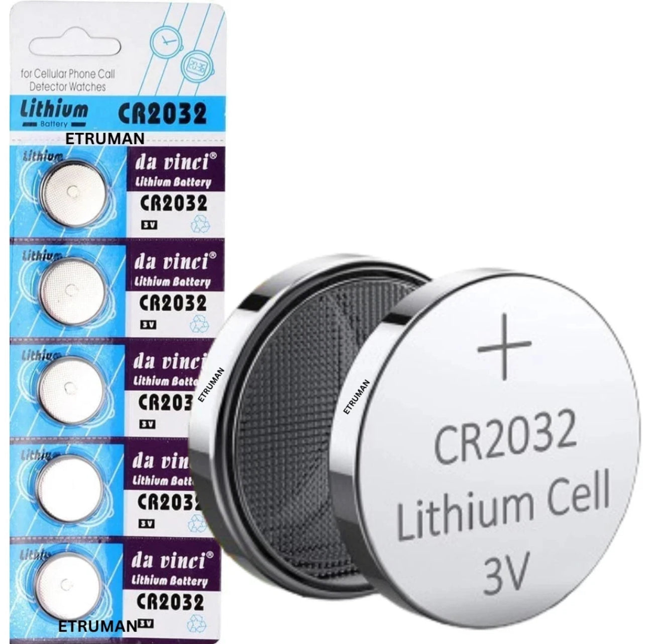 CR2032 Battery CR2032 Coin Button 3v Lithium DL2032 / ECR2032 Pack of 5