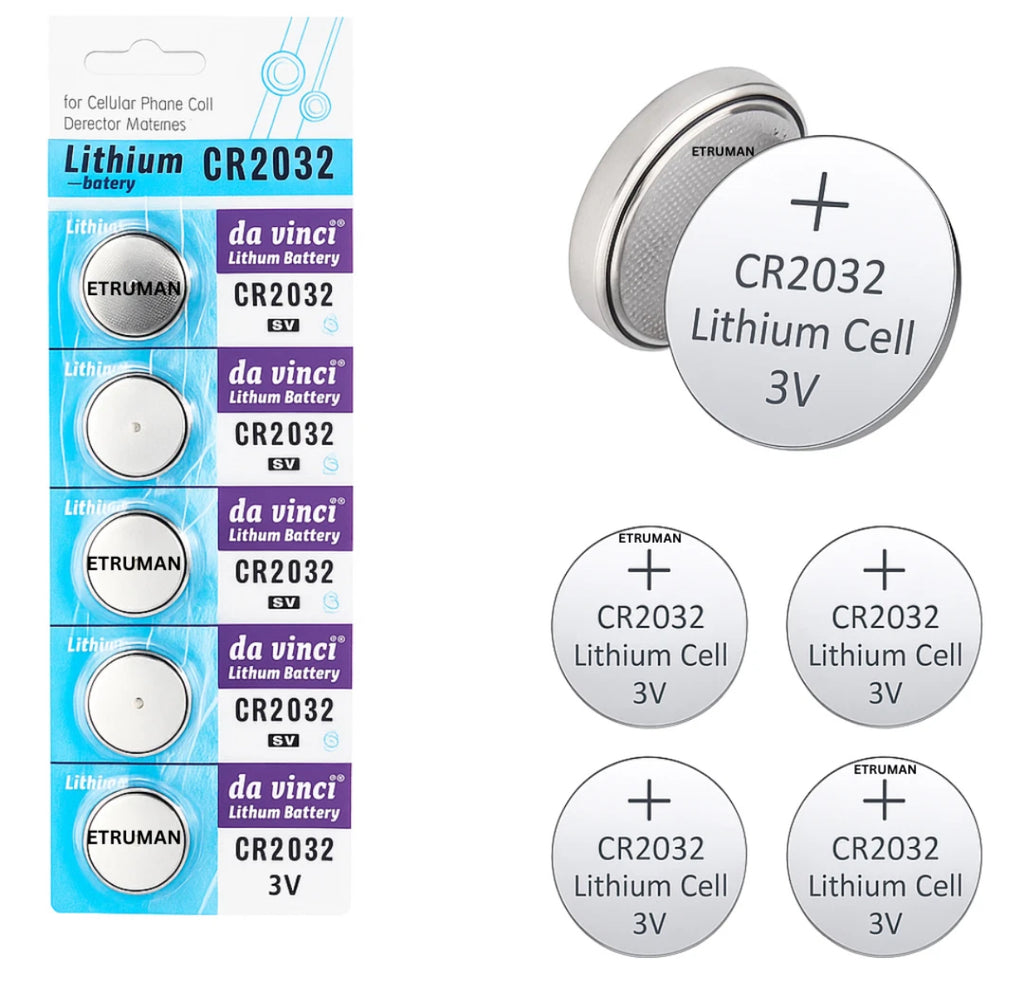 CR2032 Battery CR2032 Coin Button 3v Lithium DL2032 / ECR2032 Pack of 5