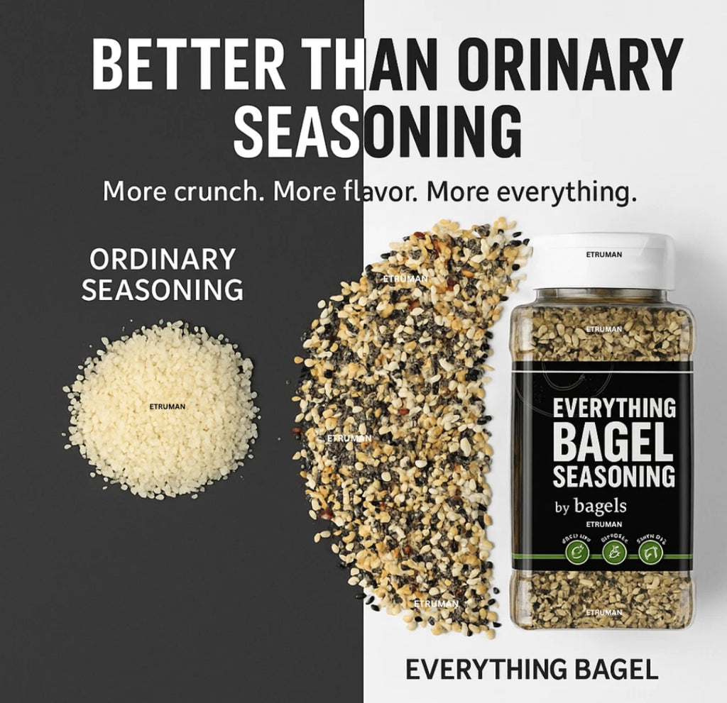 Premium Bagel Seasoning Crunchy Mix 600g Sesame Garlic Onion Poppy Seeds Vegan