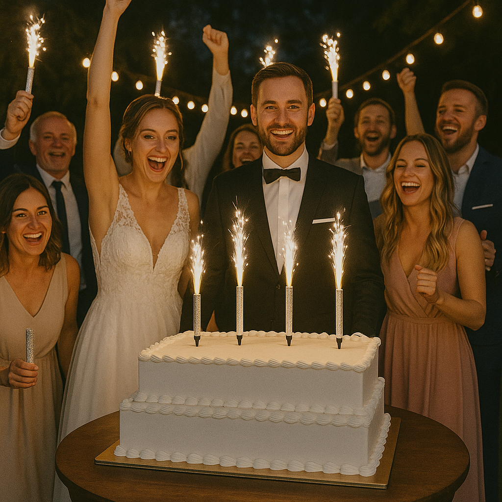 4 Premium Ice Fountain Sparkler Candles Cake Topper Sparkling Decoration Candle for Birthdays, Anniversaries, Celebrations