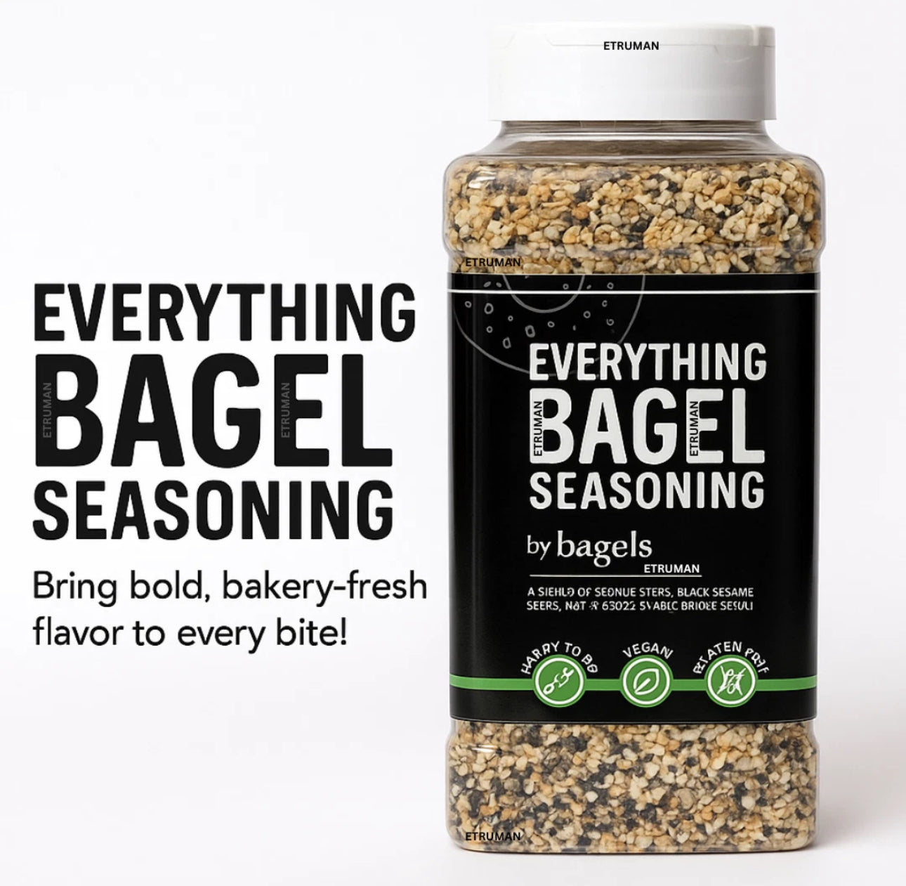 Premium Bagel Seasoning Crunchy Mix 600g Sesame Garlic Onion Poppy Seeds Vegan