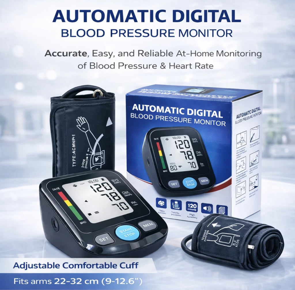 Electronic Blood Pressure Monitor Heart Digital Automatic BP