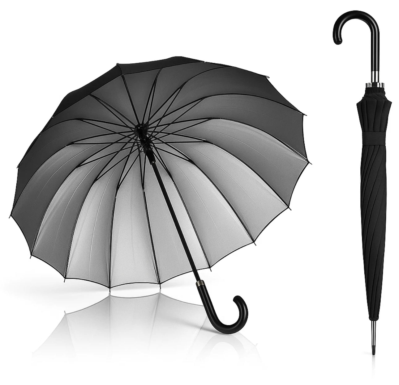 16 Rods Automatic Large Extra Strength Foldable Men & Women Waterproof Umbrella Rain