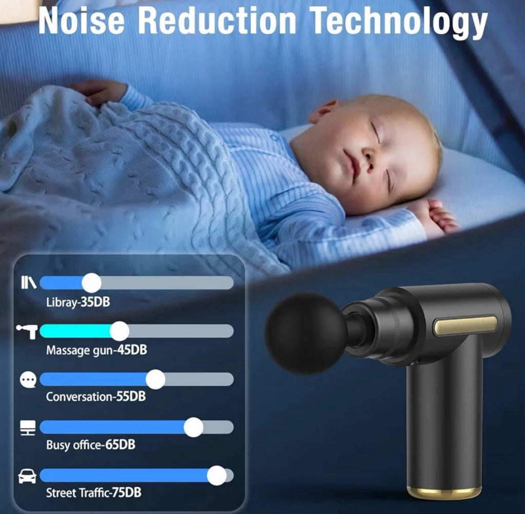 Massage Gun Deep Tissue Muscle Percussion Massager Back Neck Body 6 Speeds Black