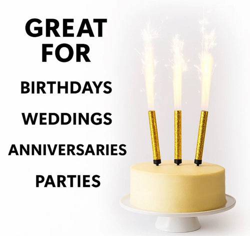 4 Premium Ice Fountain Sparkler Candles Cake Topper Sparkling Decoration Candle for Birthdays, Anniversaries, Celebrations