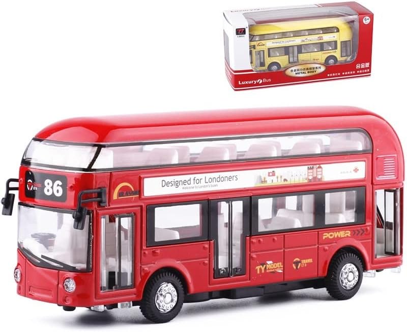 Red London Bus Pull Back & Go Kids Toy Music & Light Birthday Gift